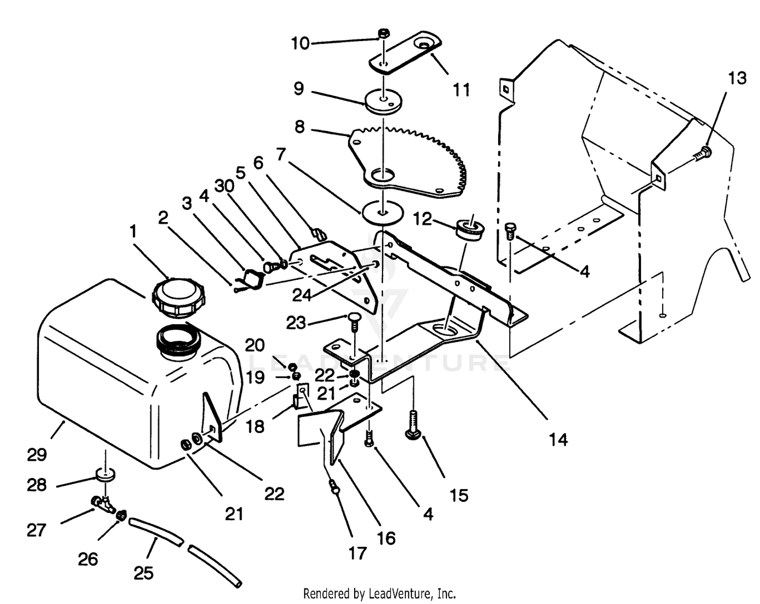 Fuel Tank And Steering Bracket Assembly