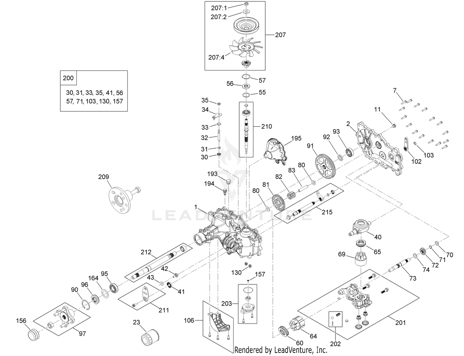 LH Hydro Transmission Assembly No. 140-8311
