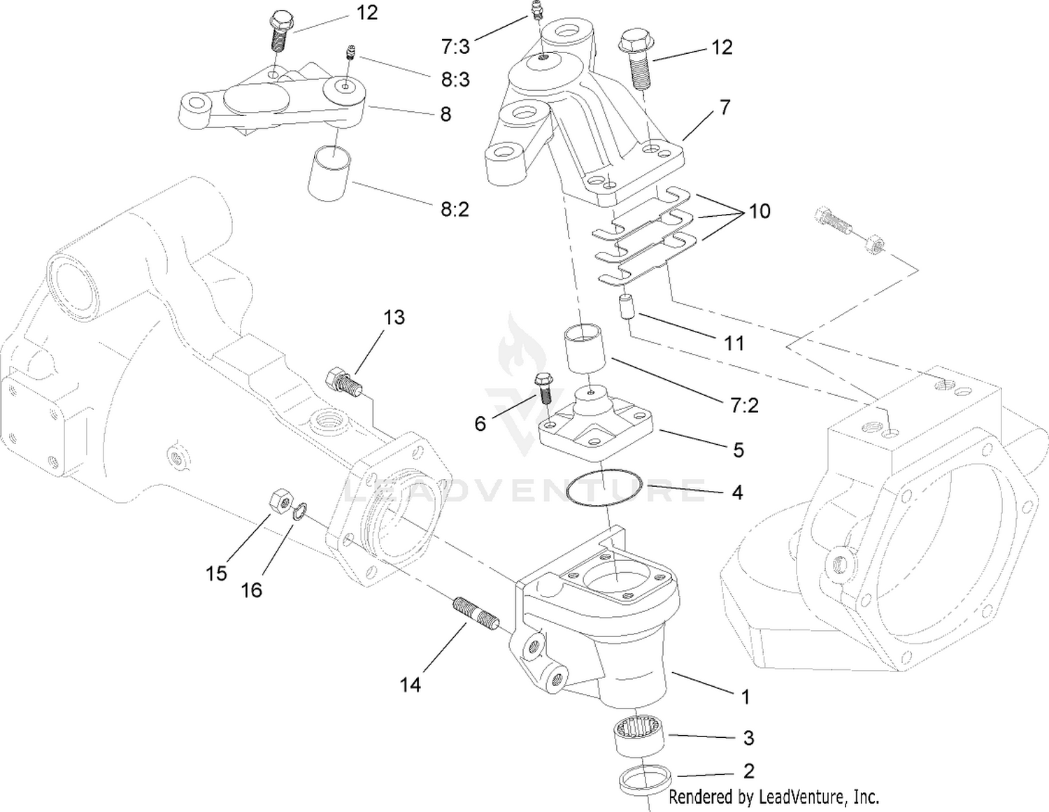 Bevel Gear Case Assembly  Drive Axle Assembly No. 106-1120