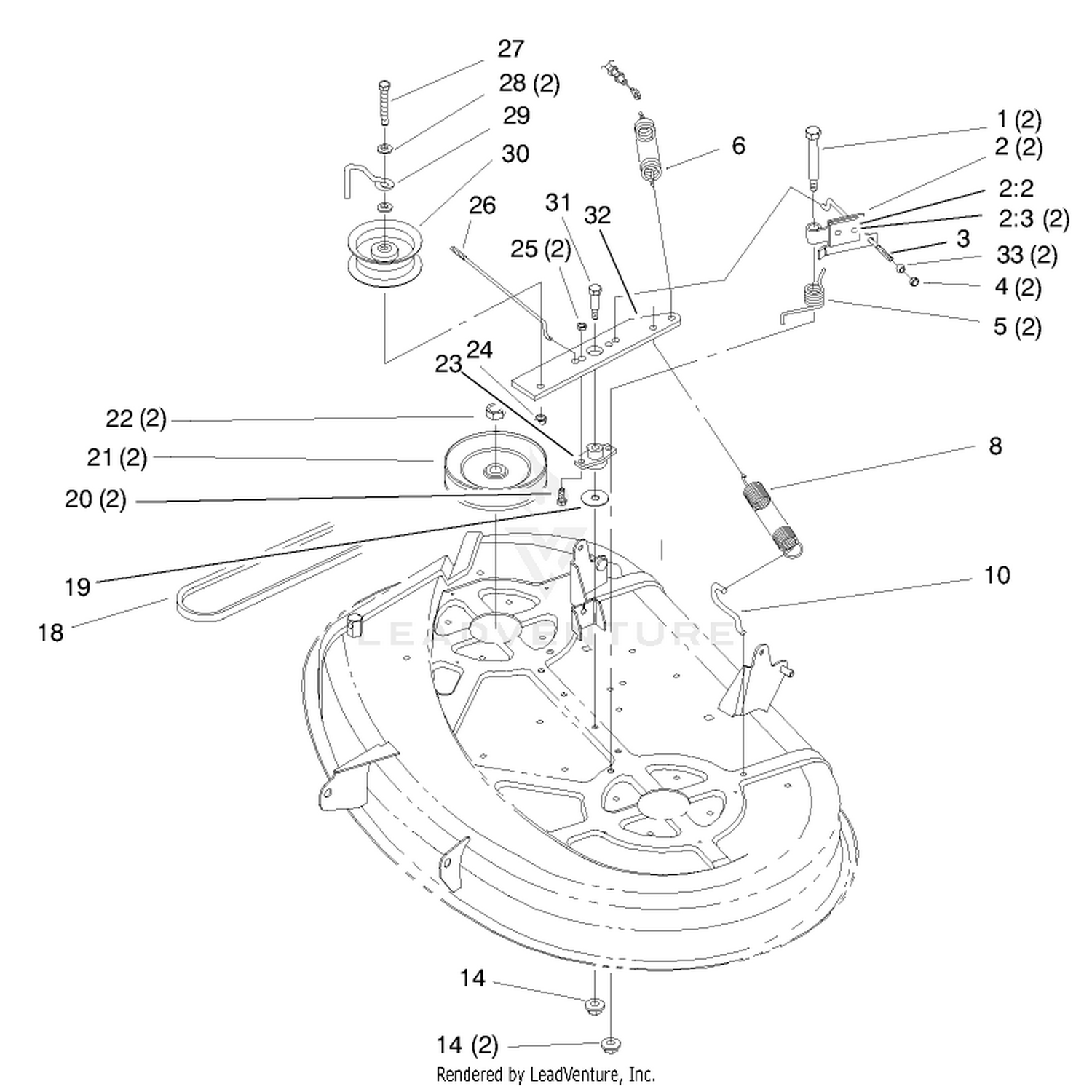 Pulley  Belt Assembly (38" Cutting Unit)