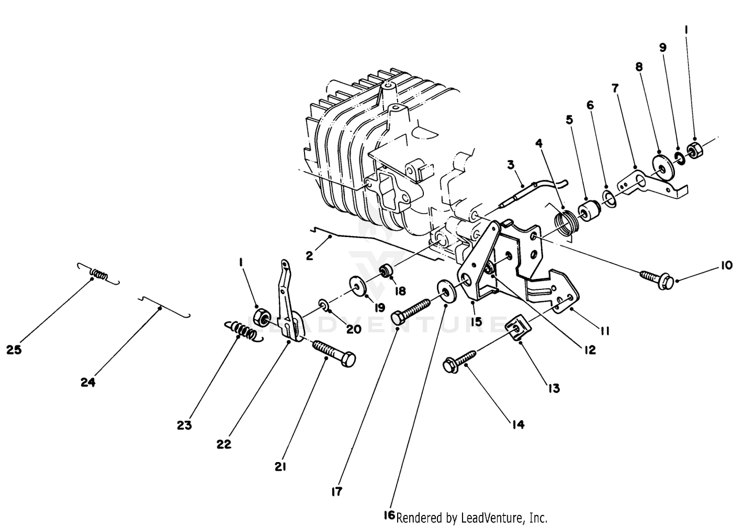 Governor Assembly Engine 47pe-4 (used On Units With Serial No. 6000101-6002073) Engine 47pf-5 (used On Units With Serial No. 6002074  Up)