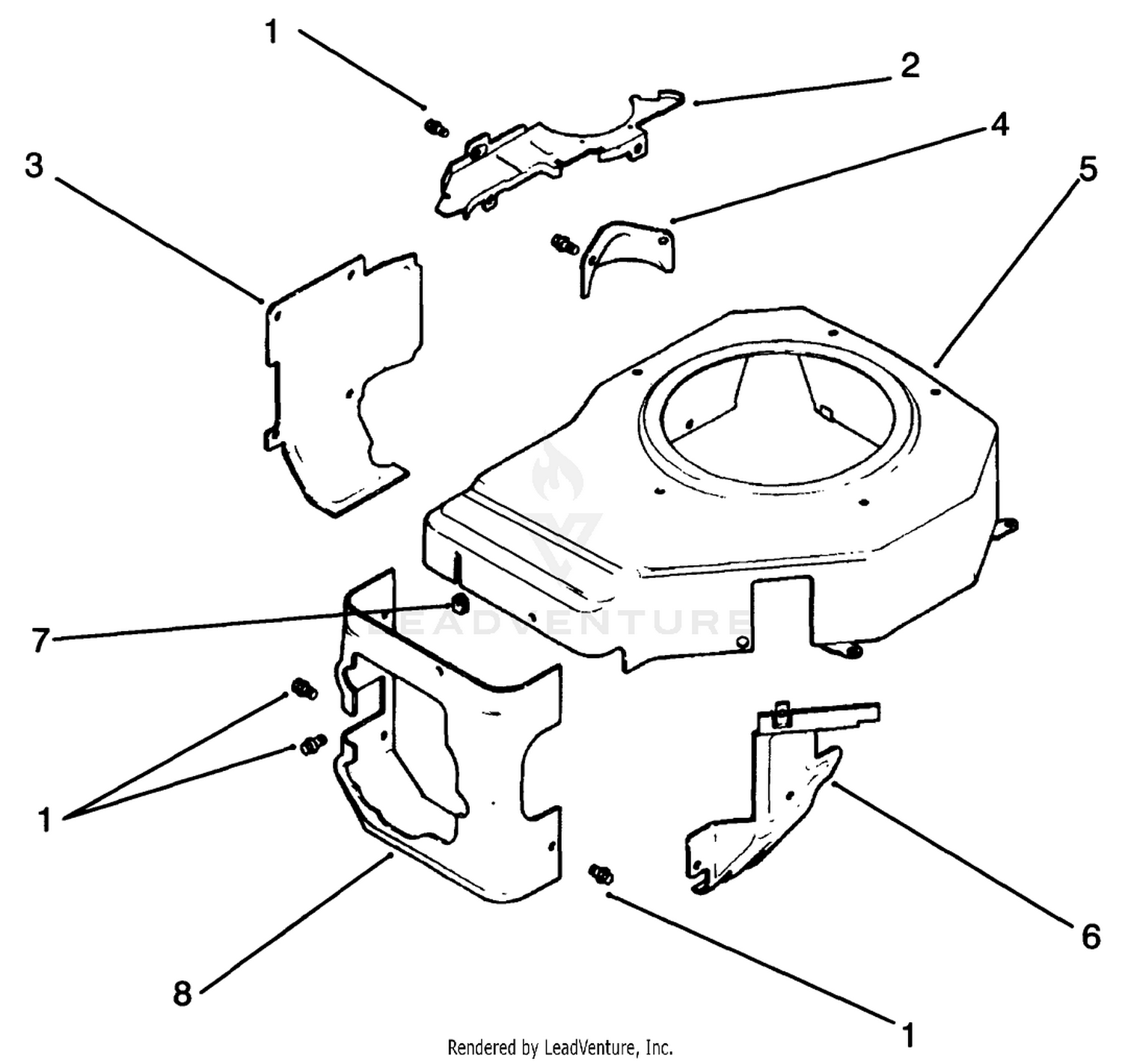 Blower Housing  Baffle-Engine Kohler Model No. Cv14 S-1429