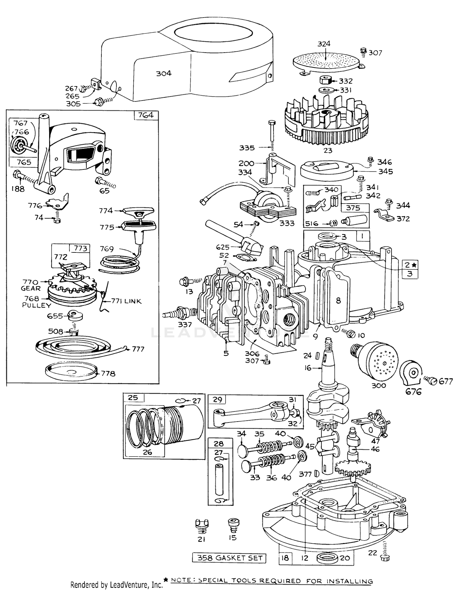 Engine Briggs  Stratton-Model 92908-1224-03