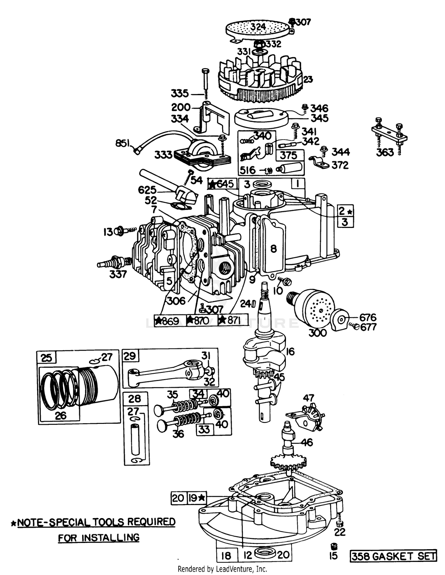 Engine Briggs  Stratton Model 92908-1956-01
