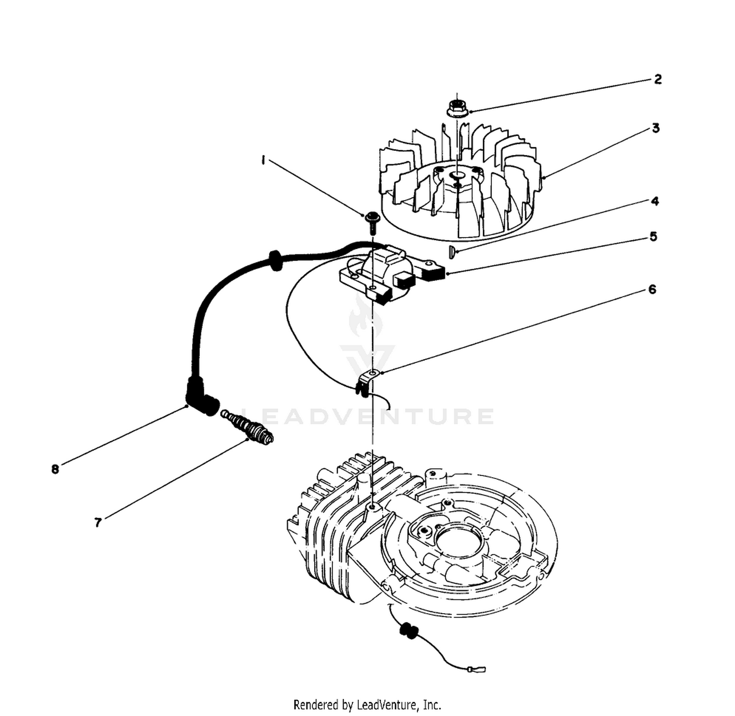 Flywheel  Magneto Assembly Engine 47pe4 (used On Units With Serial No. 6000101-6004101) Engine 47pf5 (used On Units With Serial No. 6004102  Up)