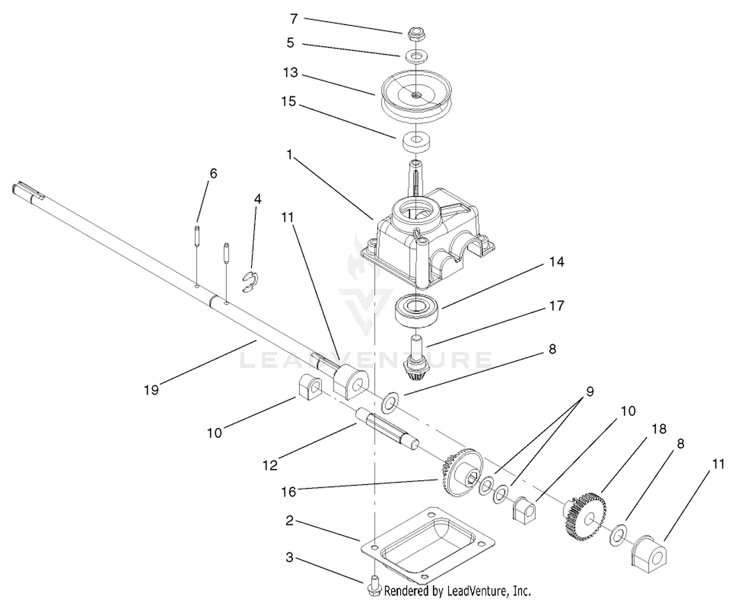 Gearcase Assembly No. 104-7593