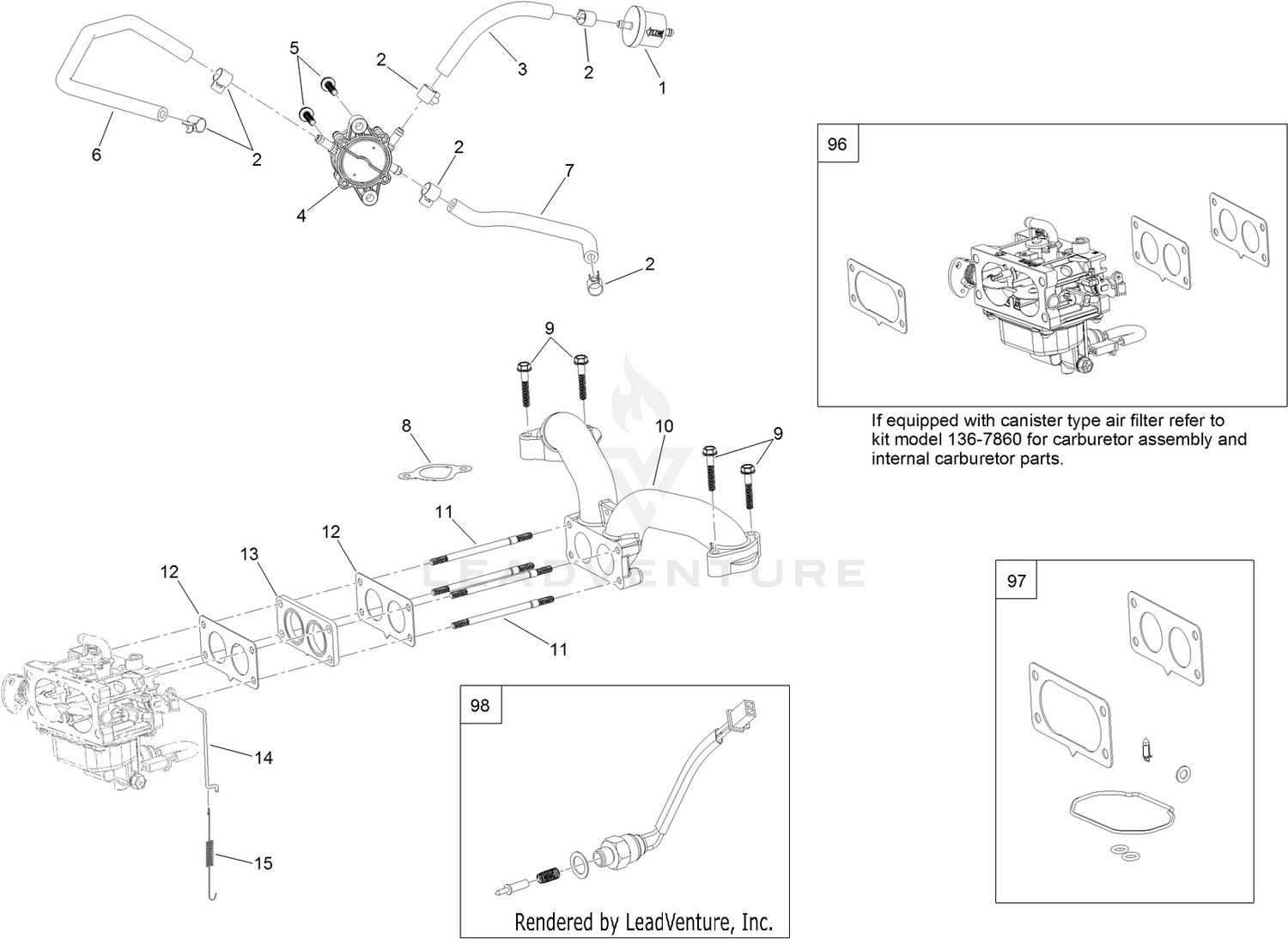 Fuel System Assembly  with Non-Canister Style Air Filter