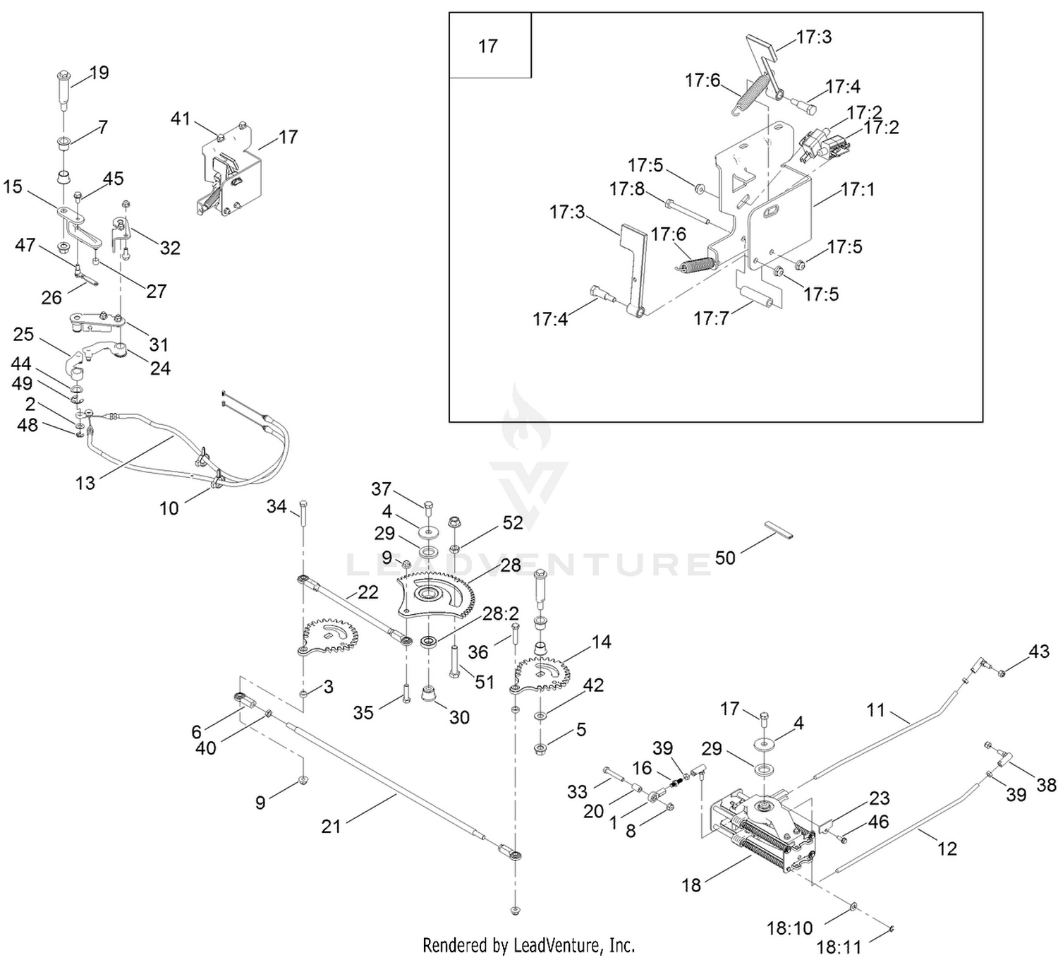 Steering Gear and Cable Assembly