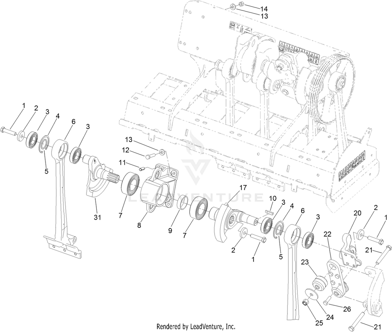 Right Hand No. 5 and No. 6 Crankarm Assembly