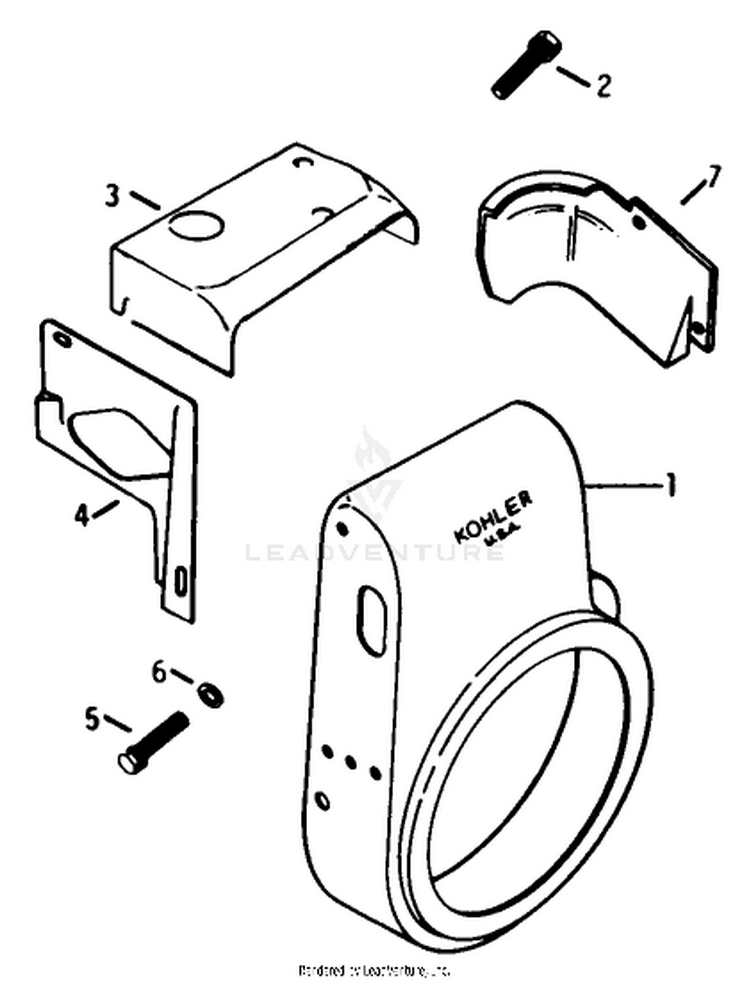 Baffles  Shroud-Engine Assembly-Kohler Model K-321s Spec. No. 60407