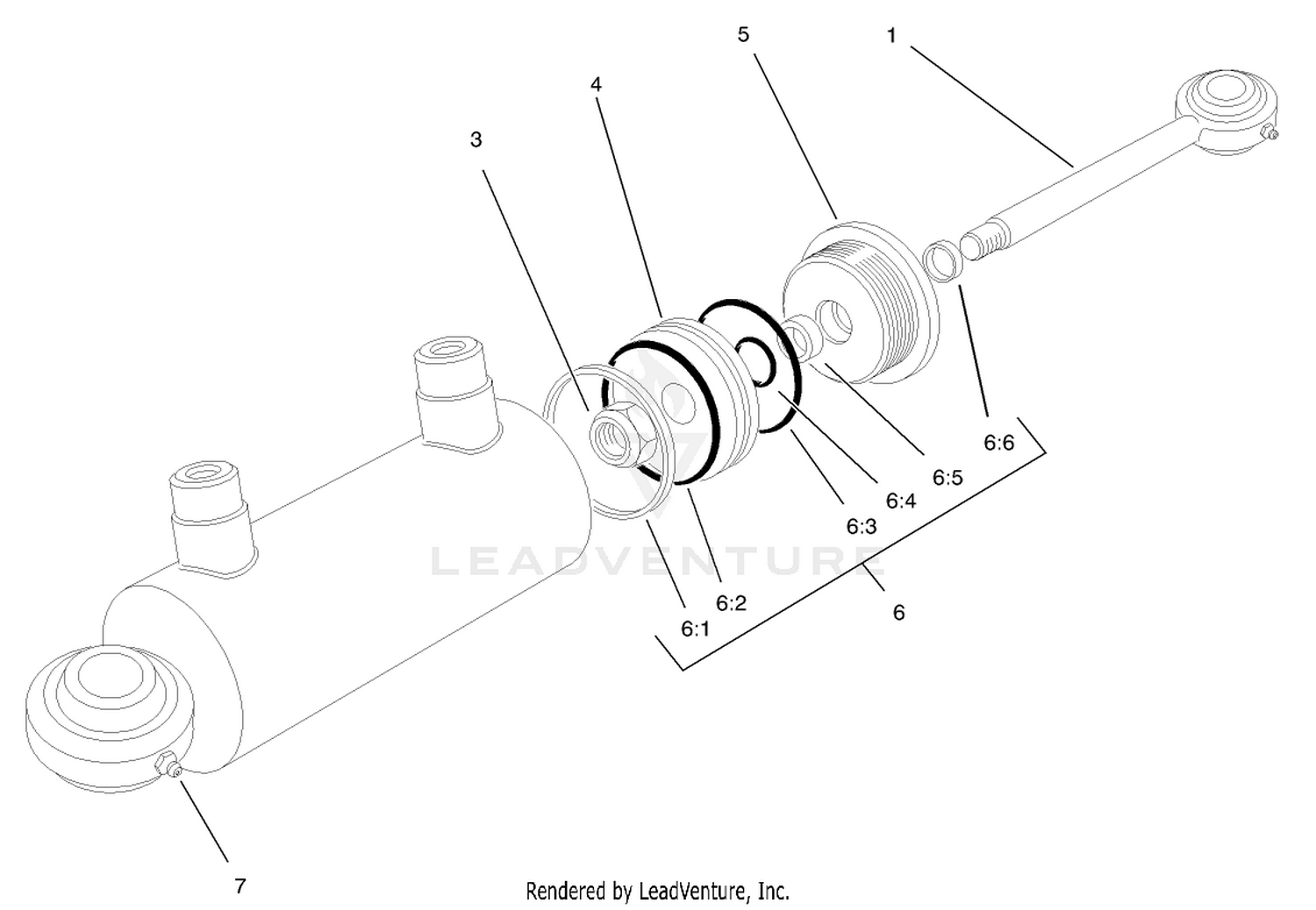 Hydraulic Steering Cylinder Assembly No. 75-1200
