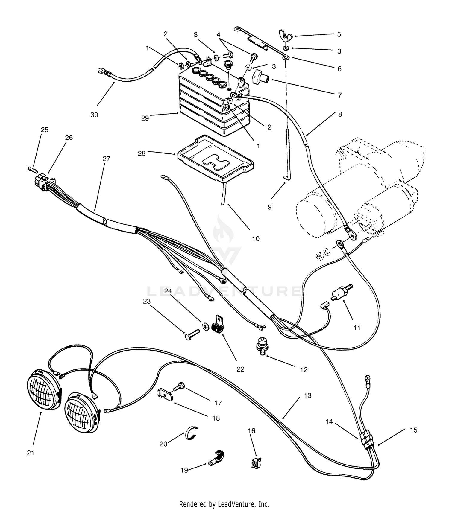 Battery  Headlights Assembly