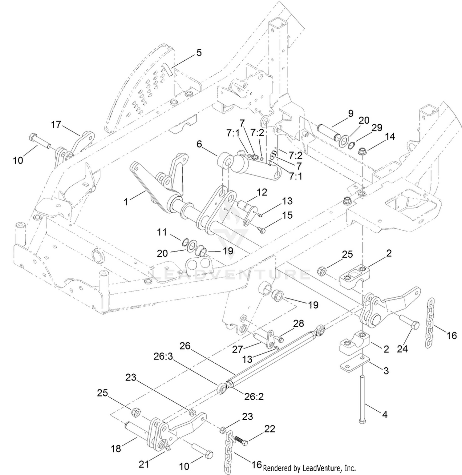 Lift Shaft and Linkage Assembly