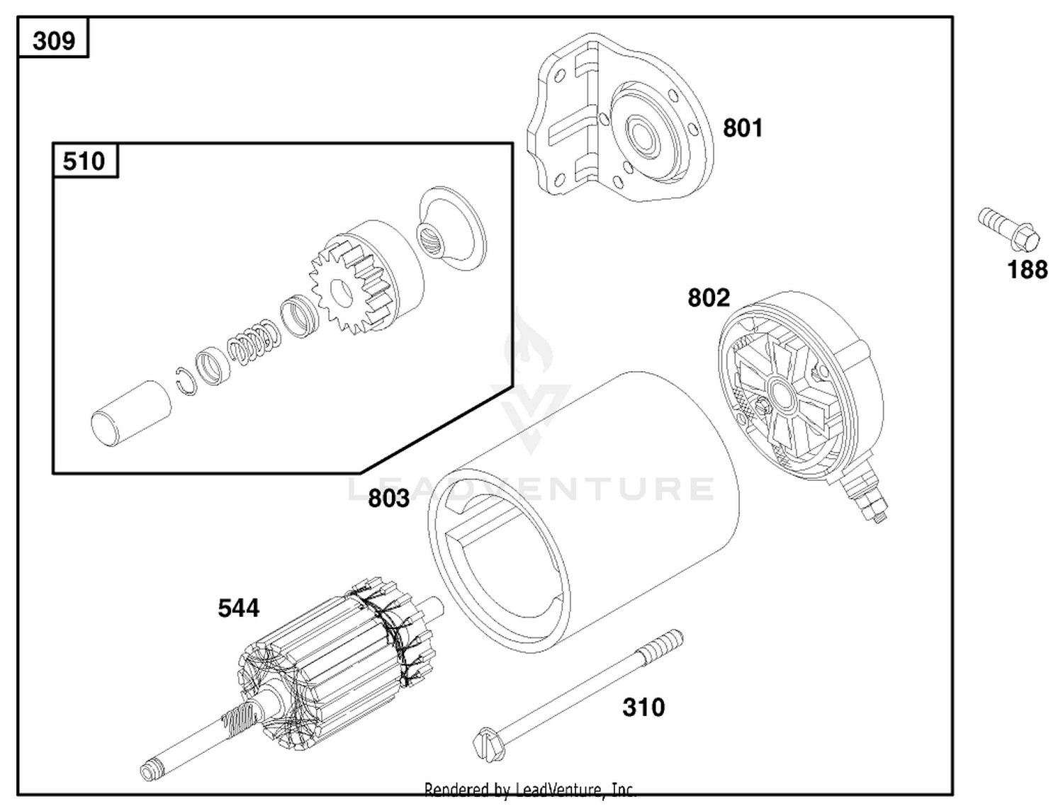 Engine Briggs  Stratton Model 303447-1180-E1 9