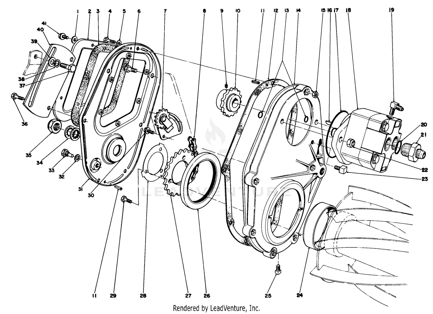 Chain Case And Gear Motor Assembly