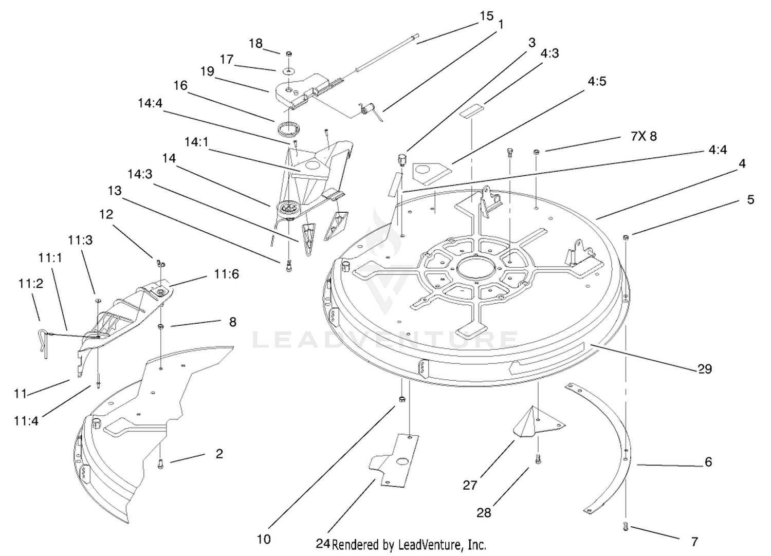 32" Deck Components Assembly