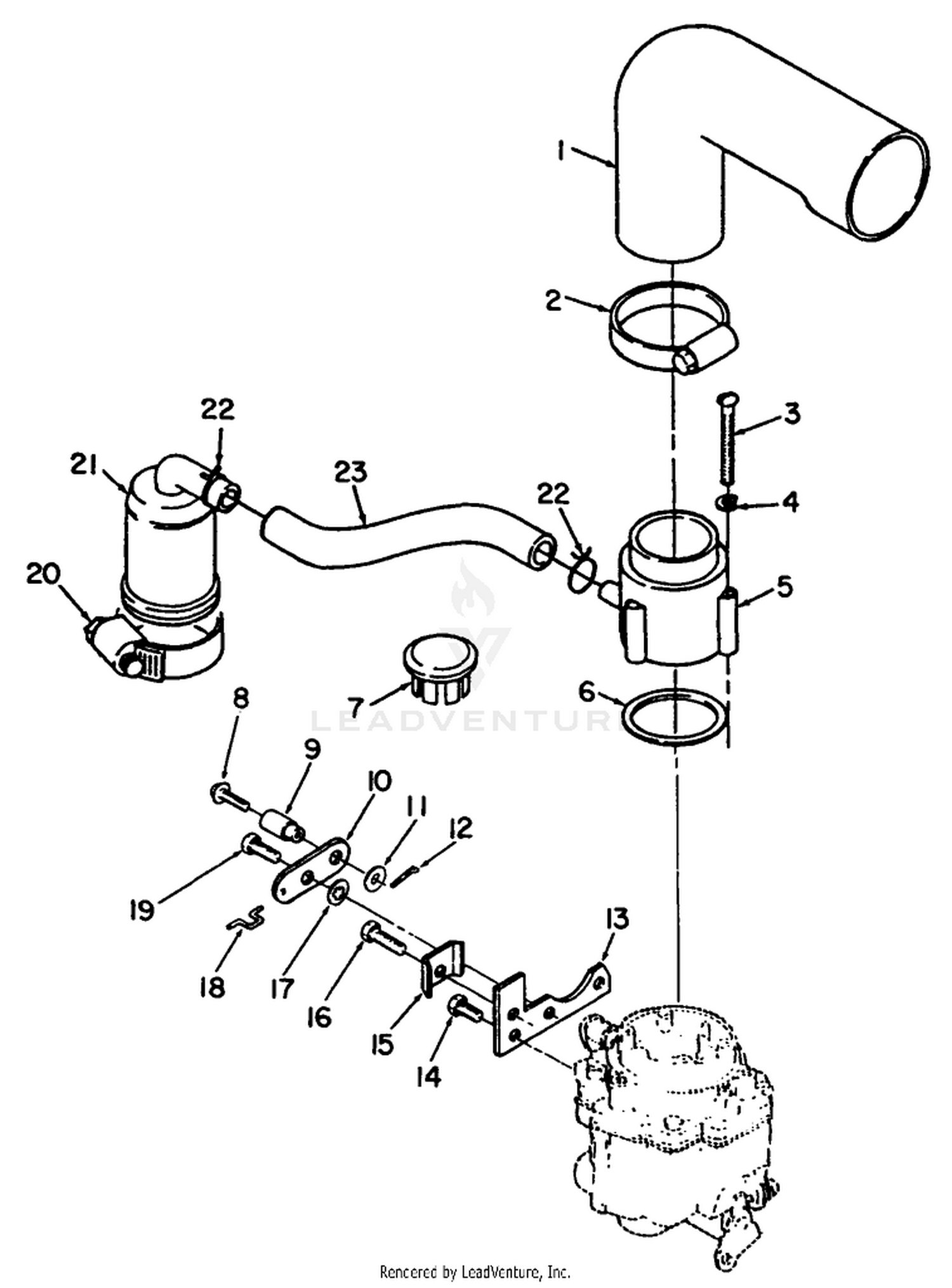 Remote Air Cleaner  Choke Assembly-Engine, Onan Model No. P220g, Type No. 1/10808c