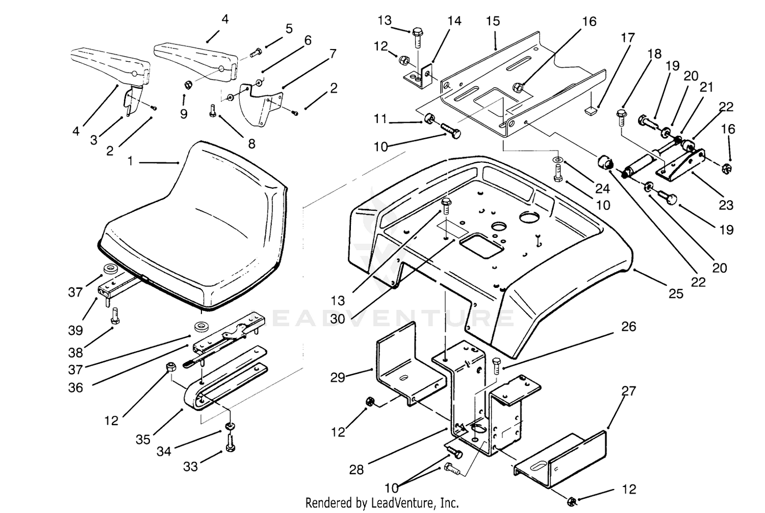 Seat, Fender And Fender Supports