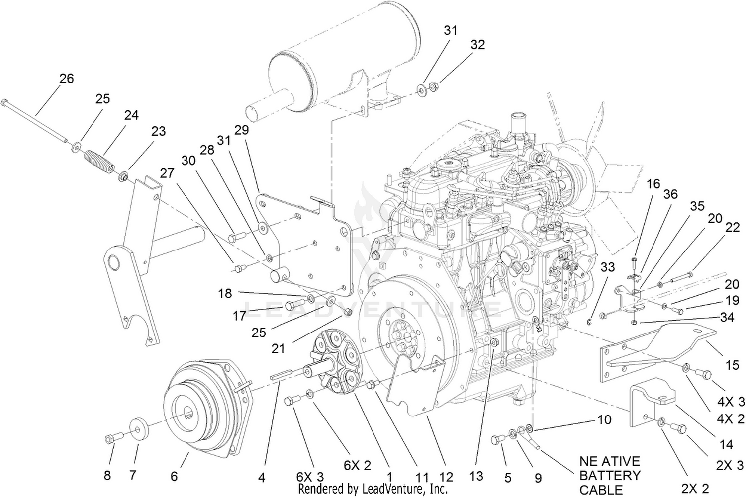 Engine Mounting and Clutch Assembly