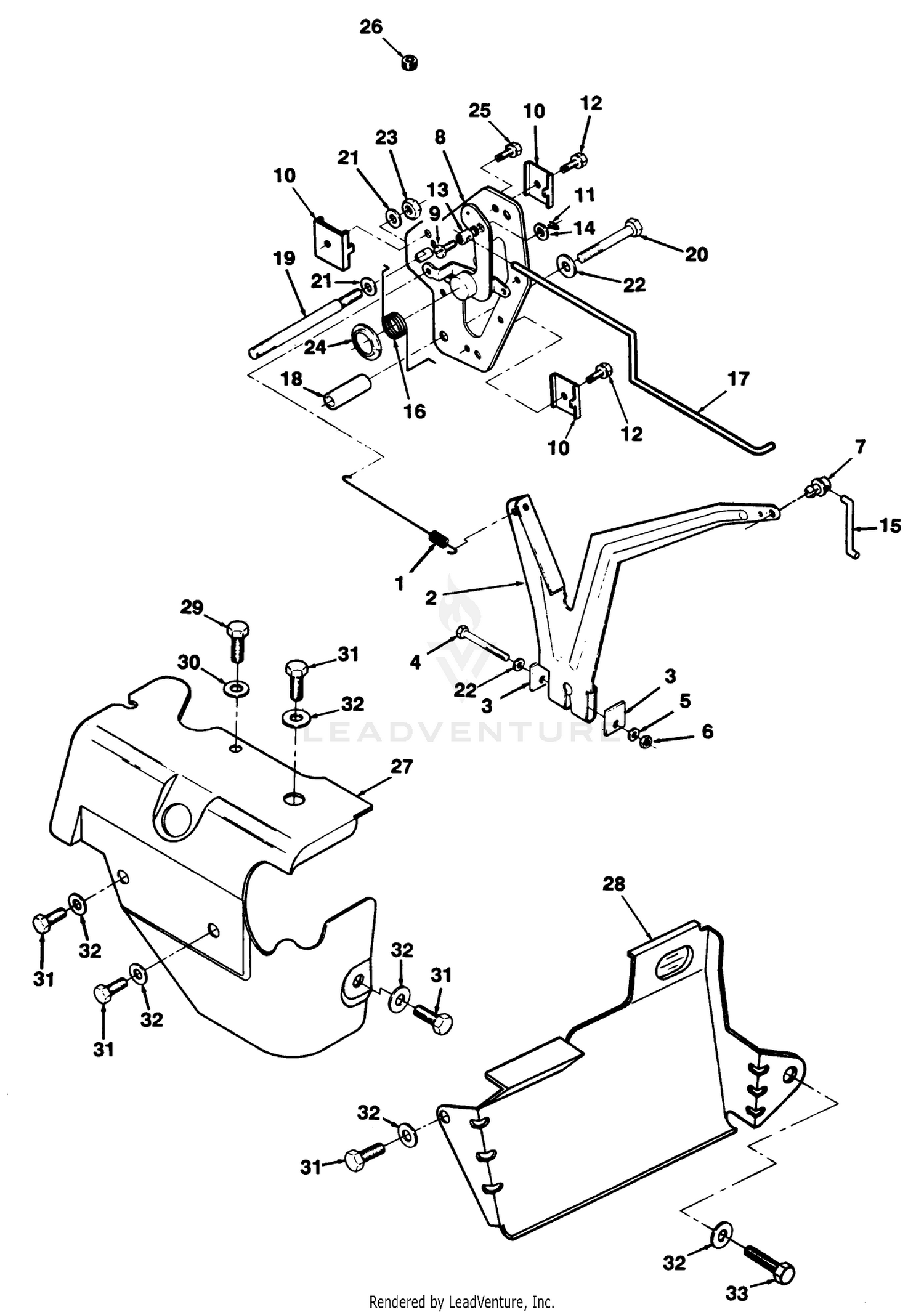 12hp Engine Governor Linkage  Cover Assembly