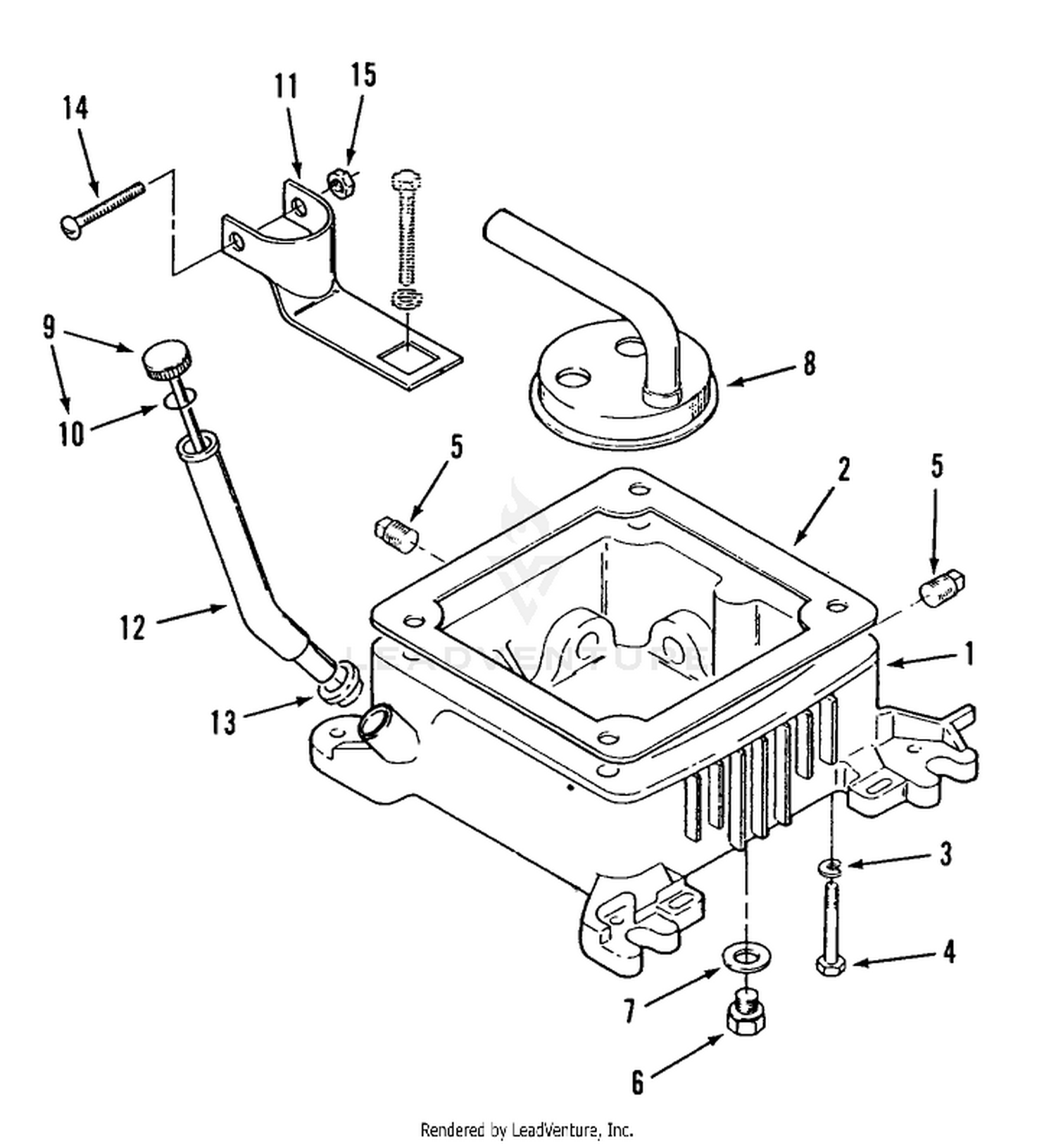OIL BASE FILL TUBE AND BRACKET