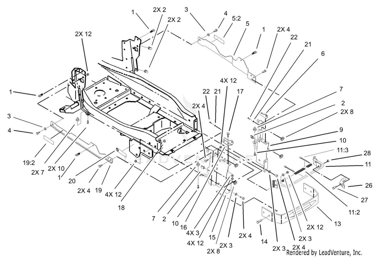Bumper and Hood Support Assembly