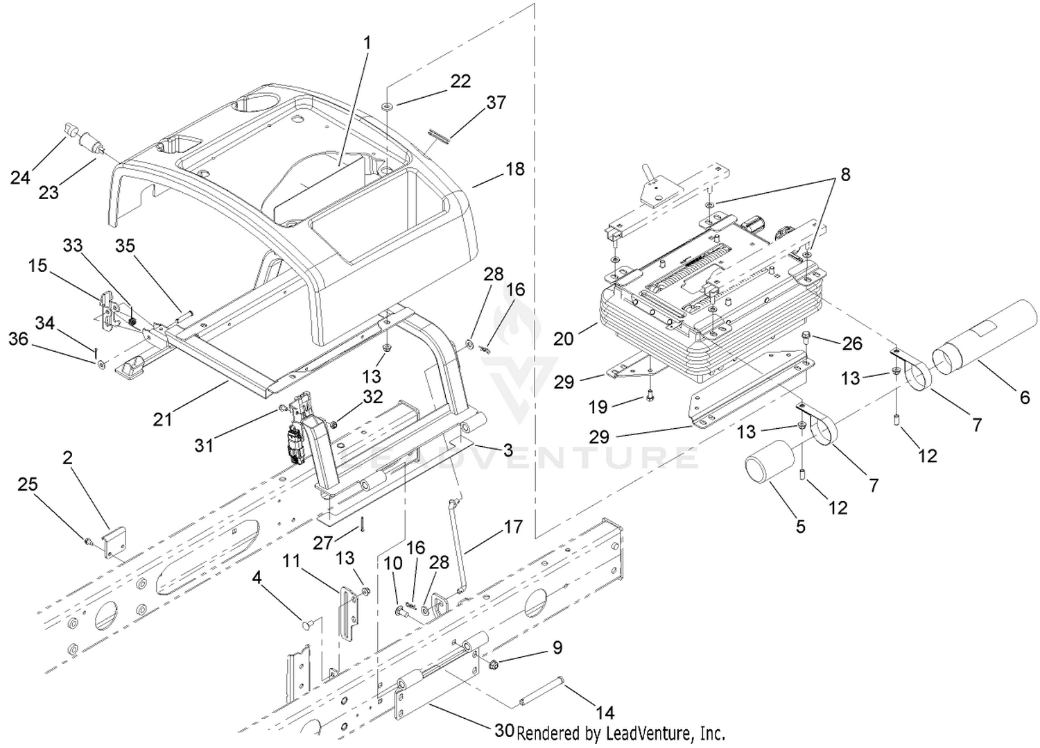 Seat Base and Suspension Assembly