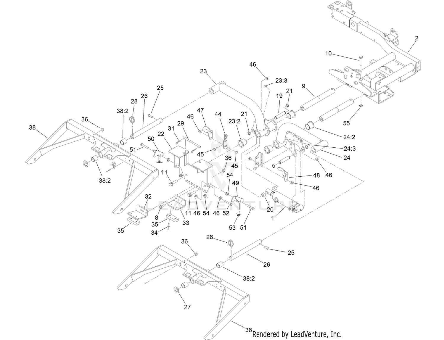 Front Lift Arm and Carrier Frame Assembly