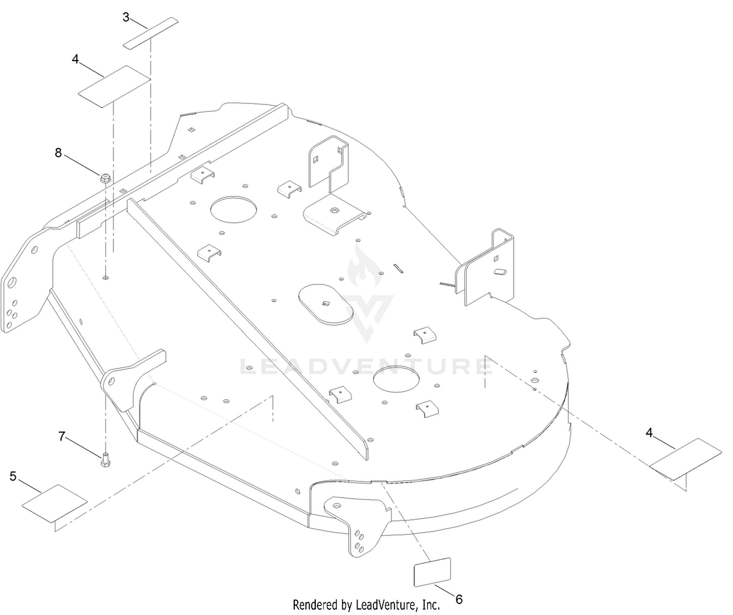 42 Inch Deck and  Decal Assembly No. 131-3610
