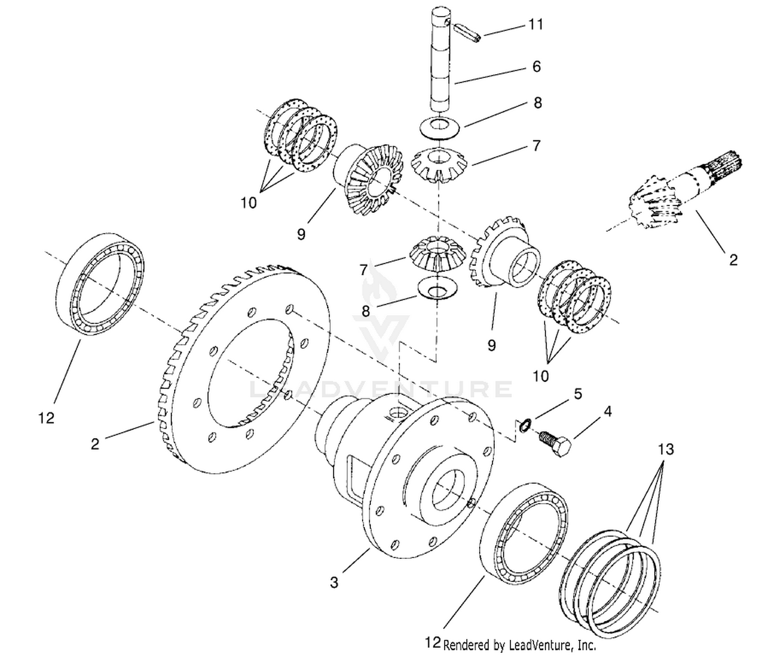Rear Axle Assembly No. 98-3925 (continued) Differential Assembly