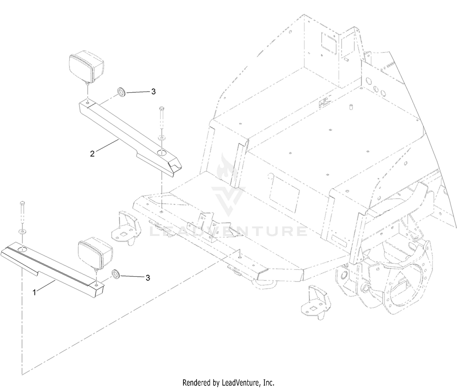 Headight Assembly for Machines with ROPS only