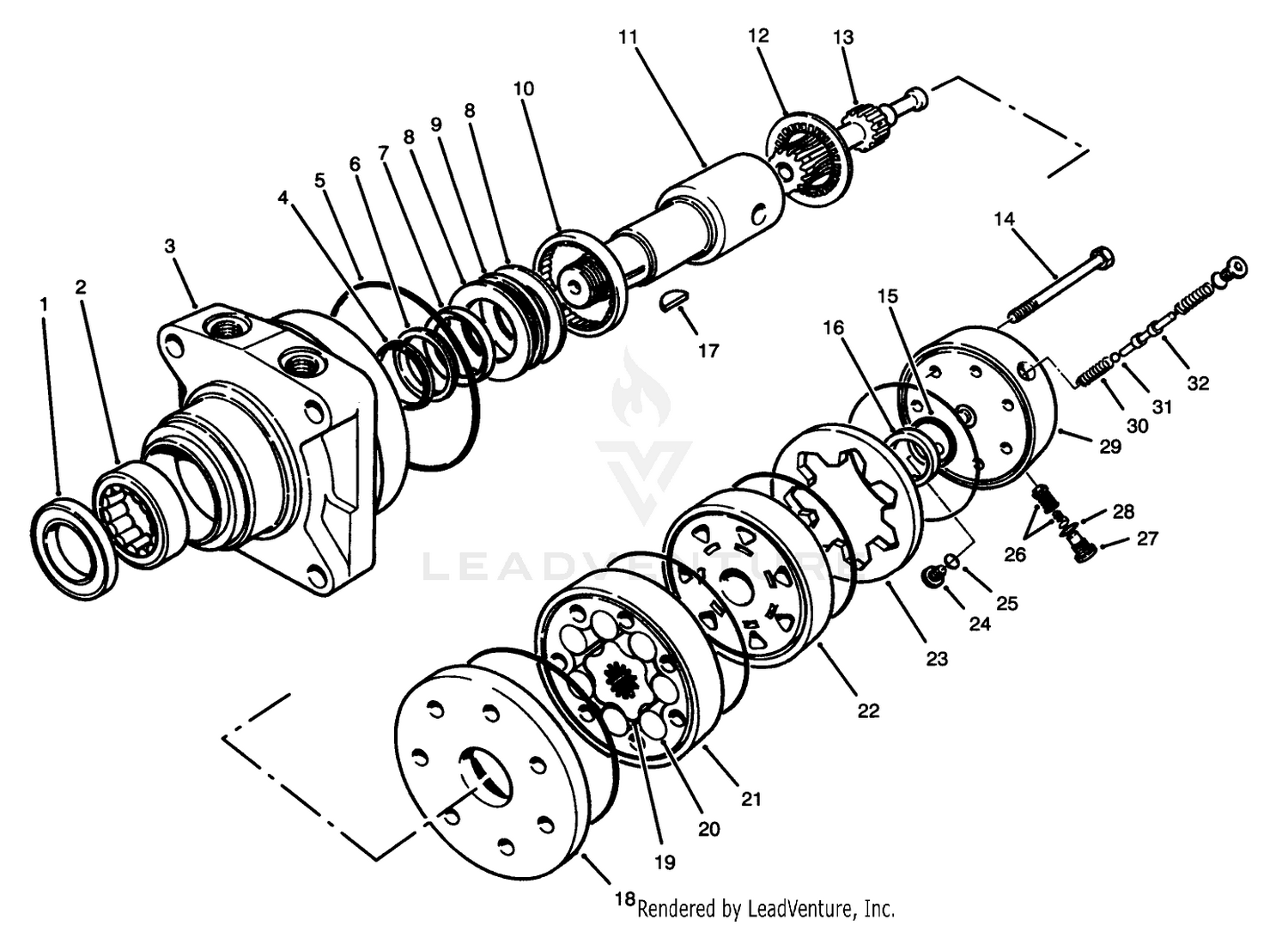 Right Rear Hydraulic Motor Assembly No.75-9840