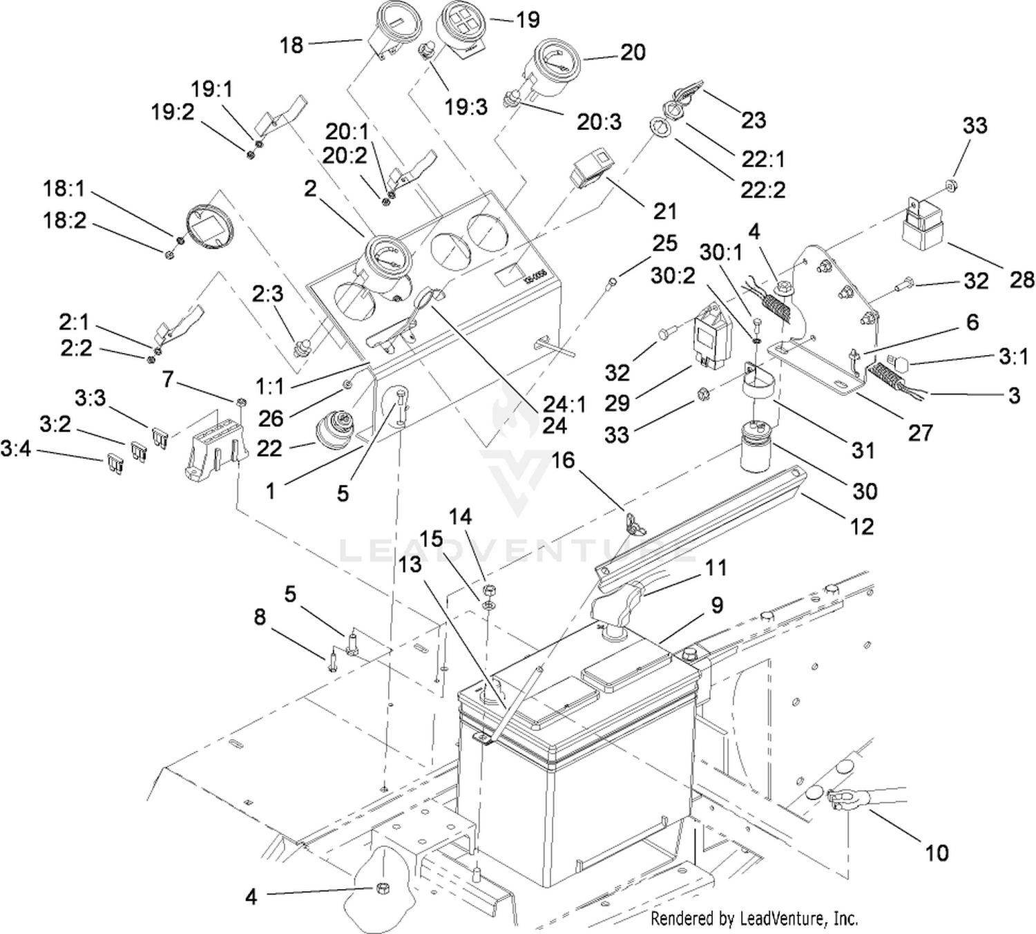 Control Panel and Battery Assembly