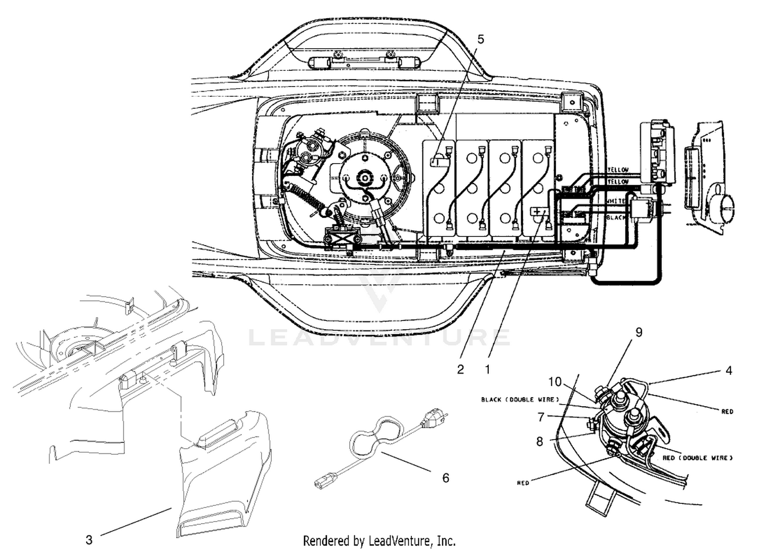 Electrical Wire Diagram, Power Cord And Side Discharge Chute Assembly