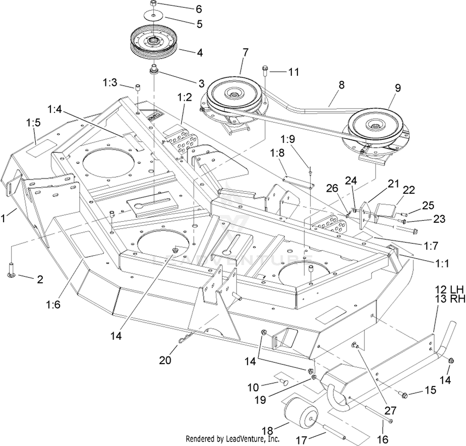 Front Deck, Idler and Skid Assembly