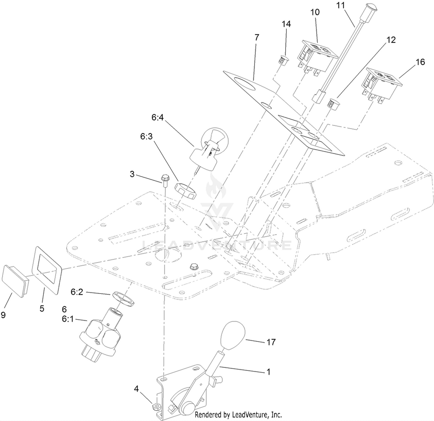 Ignition, Throttle and Choke Control Assembly