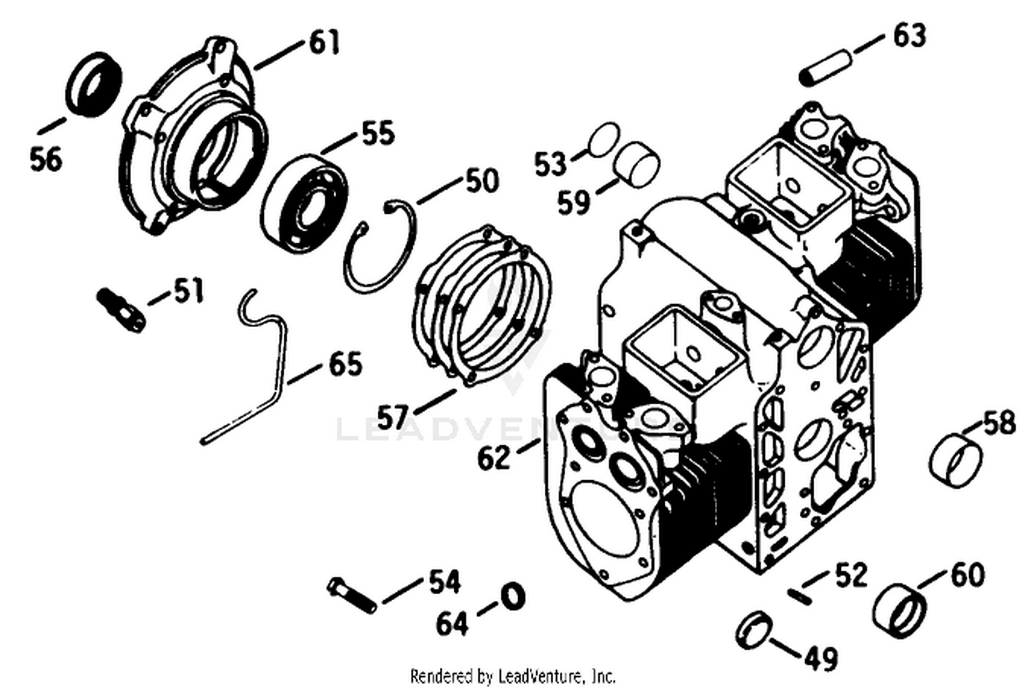 Engine Kohler Model No. K582qs Type No. Ps-36315 Crankcase-Group 7