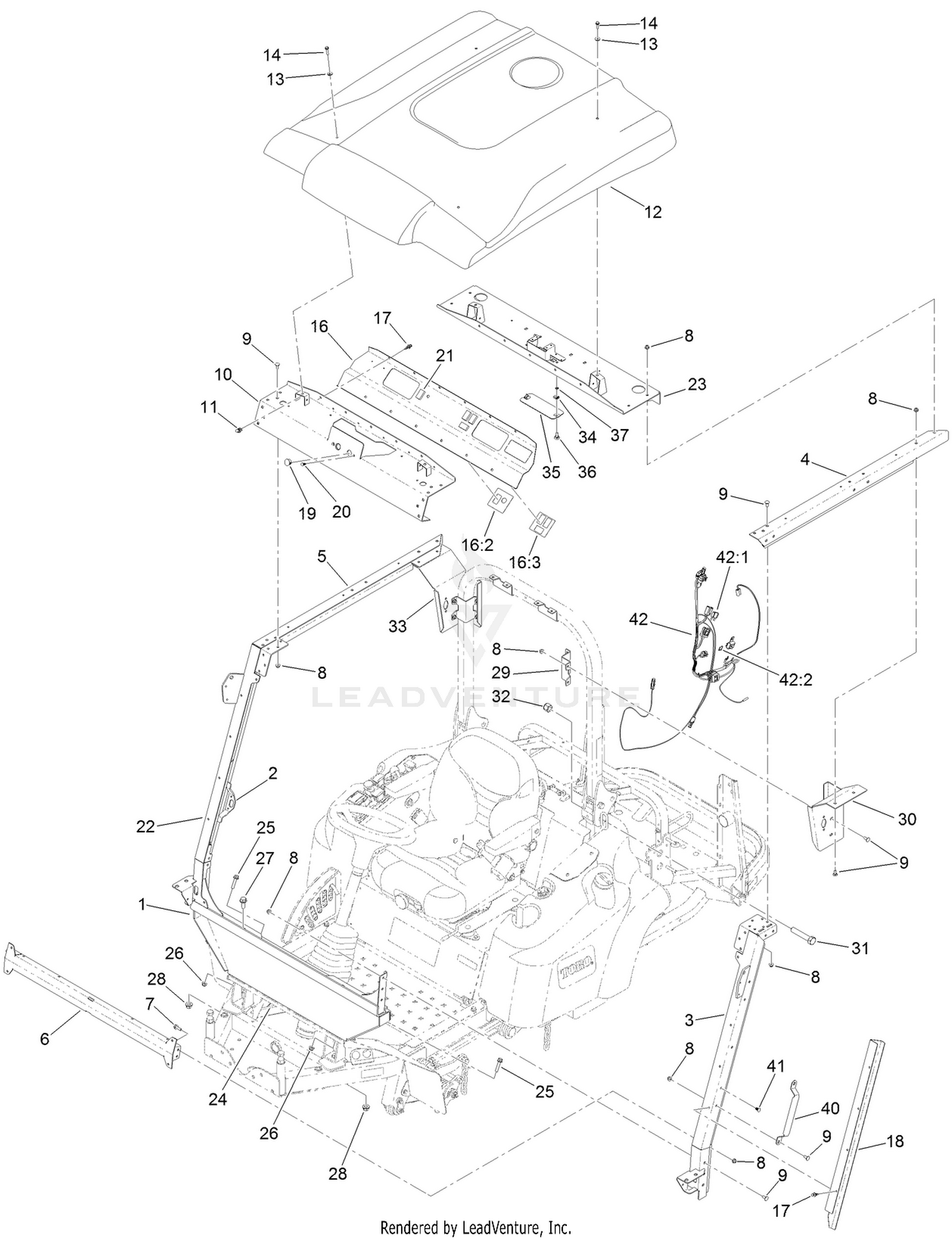 2 Post ROPS Extension Assembly