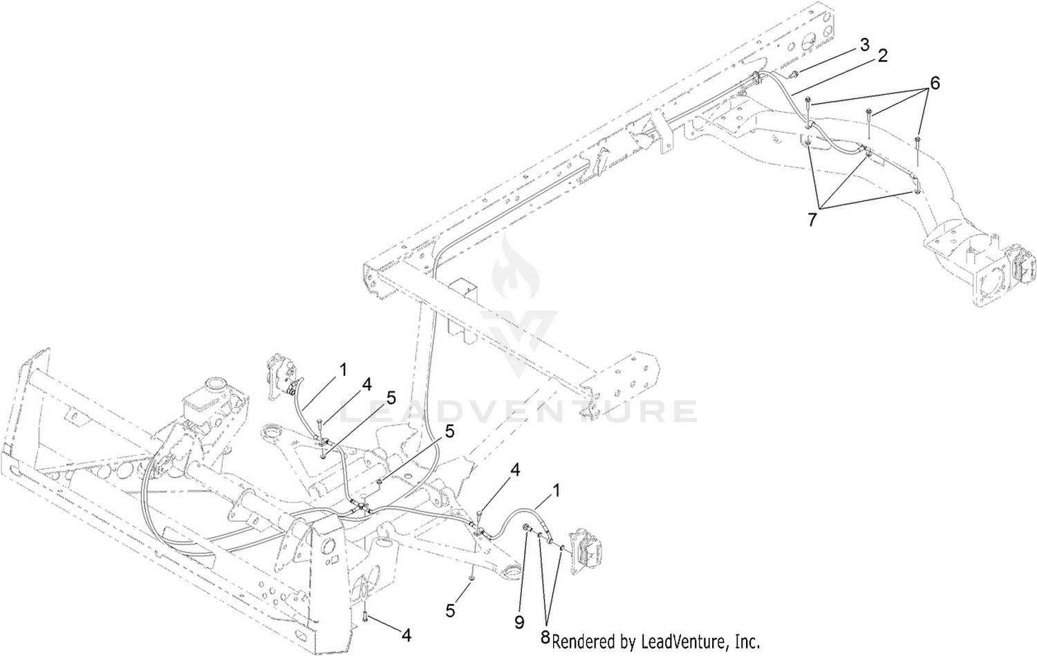 Front and Rear Brake Line Assembly