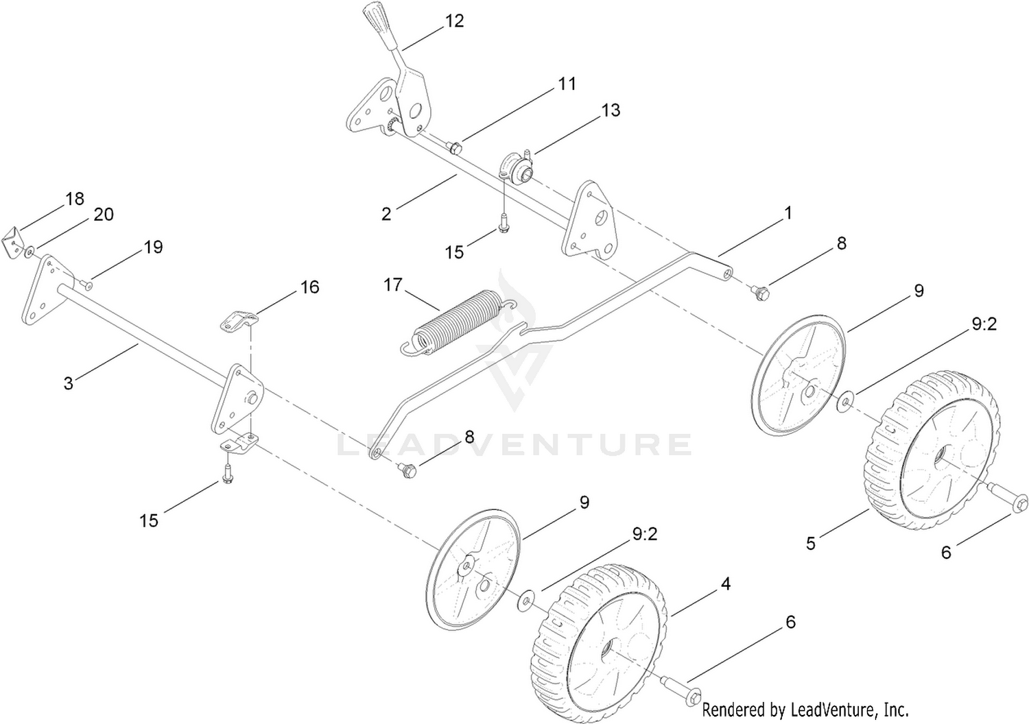 Traction, Height-of-Cut and Suspension Assembly
