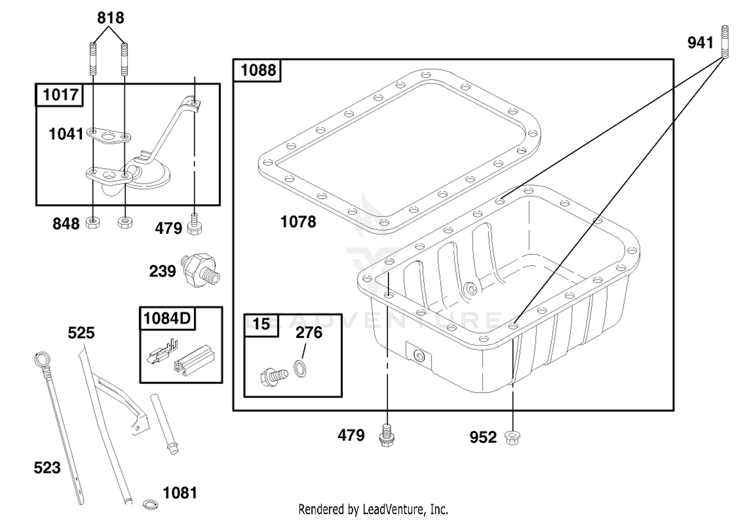 Oil Pan and Dipstick Assembly