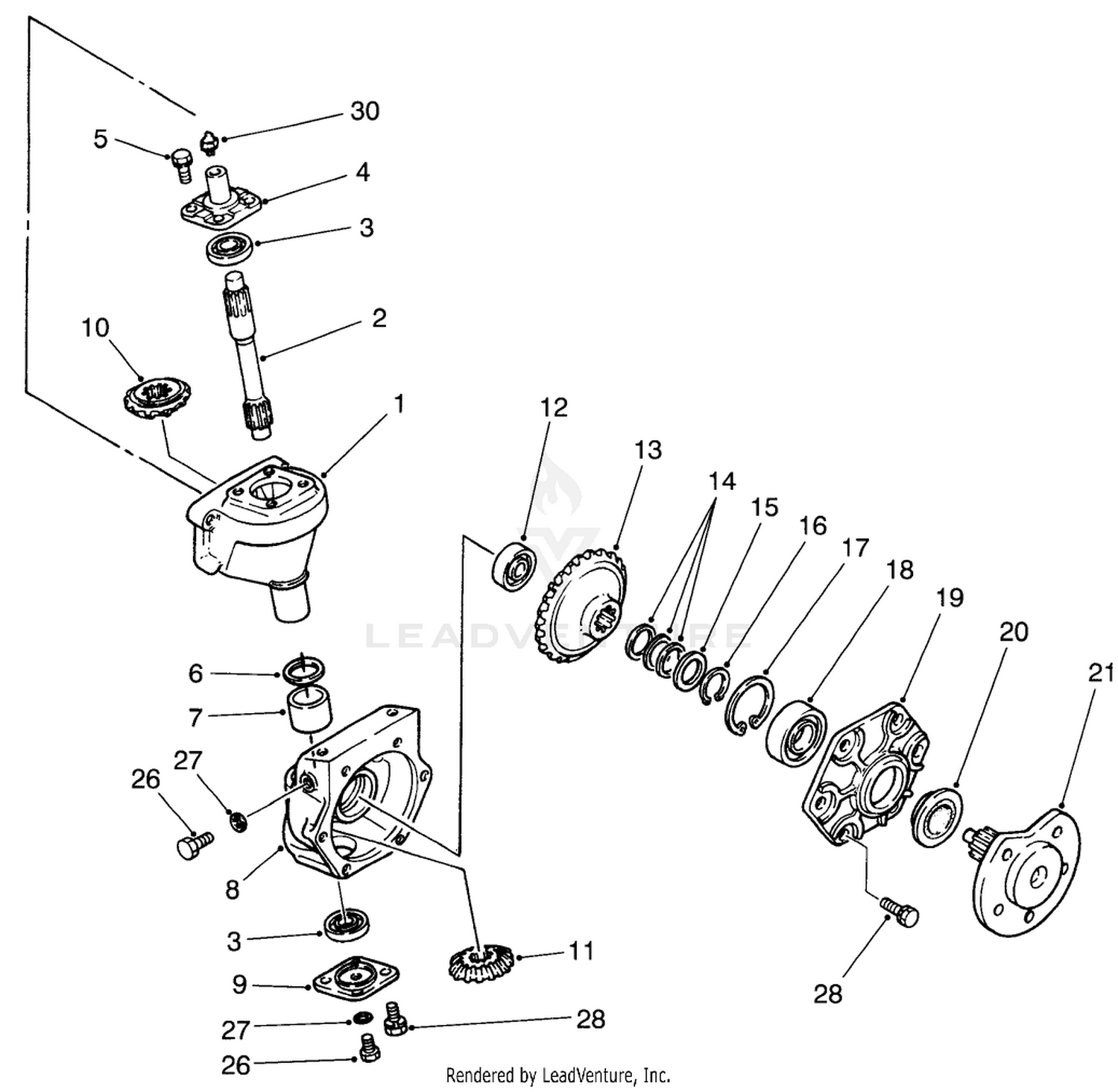Steering Gear Case Assembly Axle No. 74-5621  (model No. 03603)