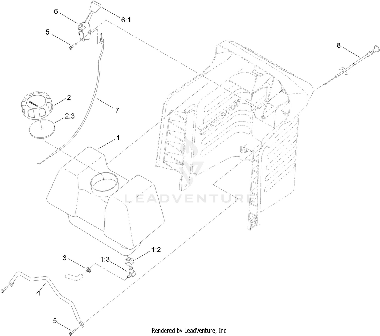 Gas Tank and Throttle Control Assembly