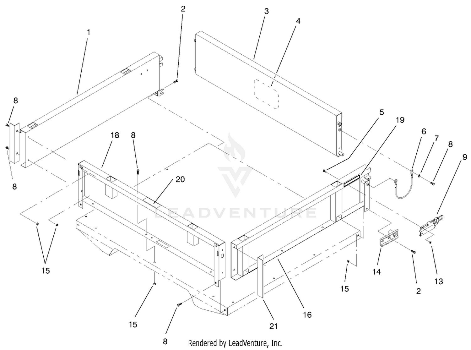 2/3 Area Flatbed Side Assembly