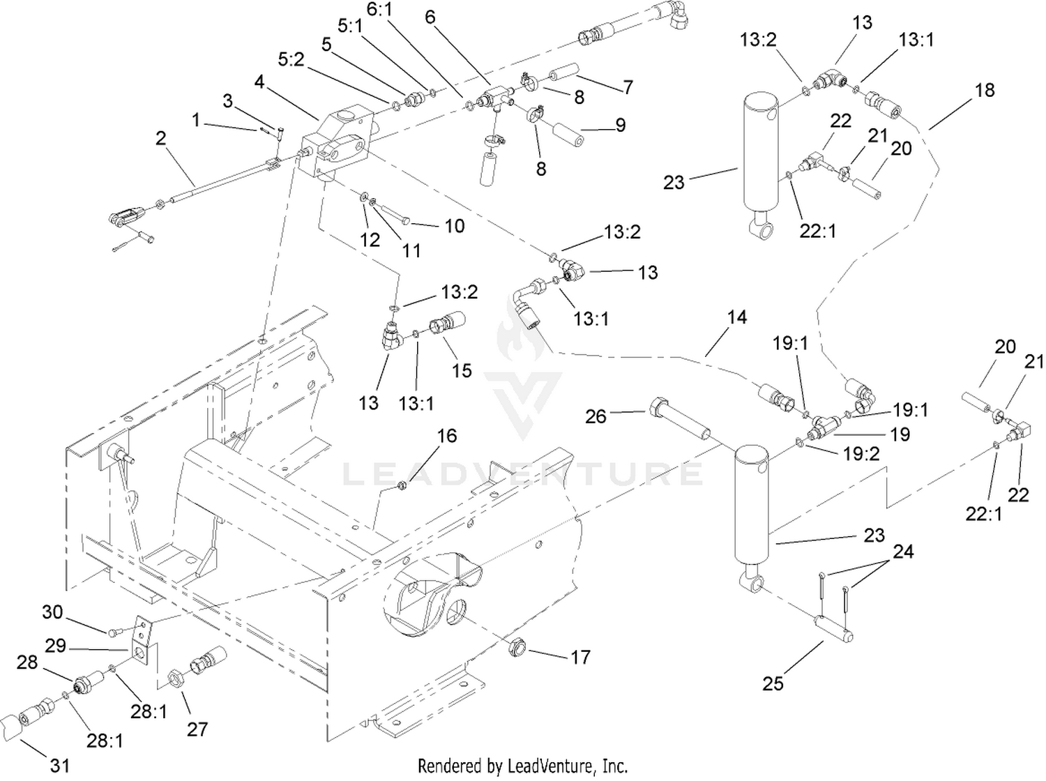Hydraulic Cylinder and Lift Valve Assembly