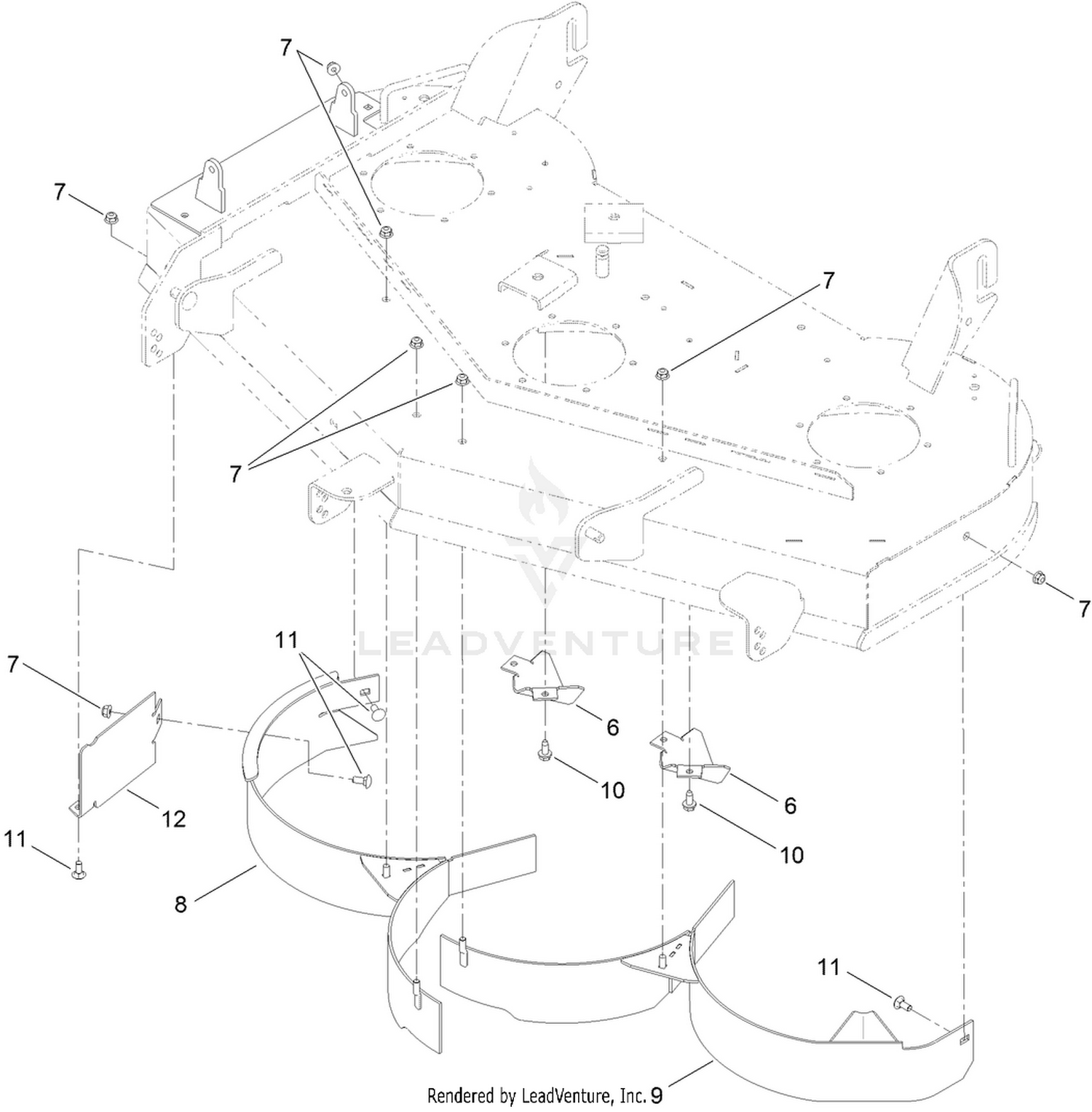 48 Inch Deck Baffle and Guard Assembly