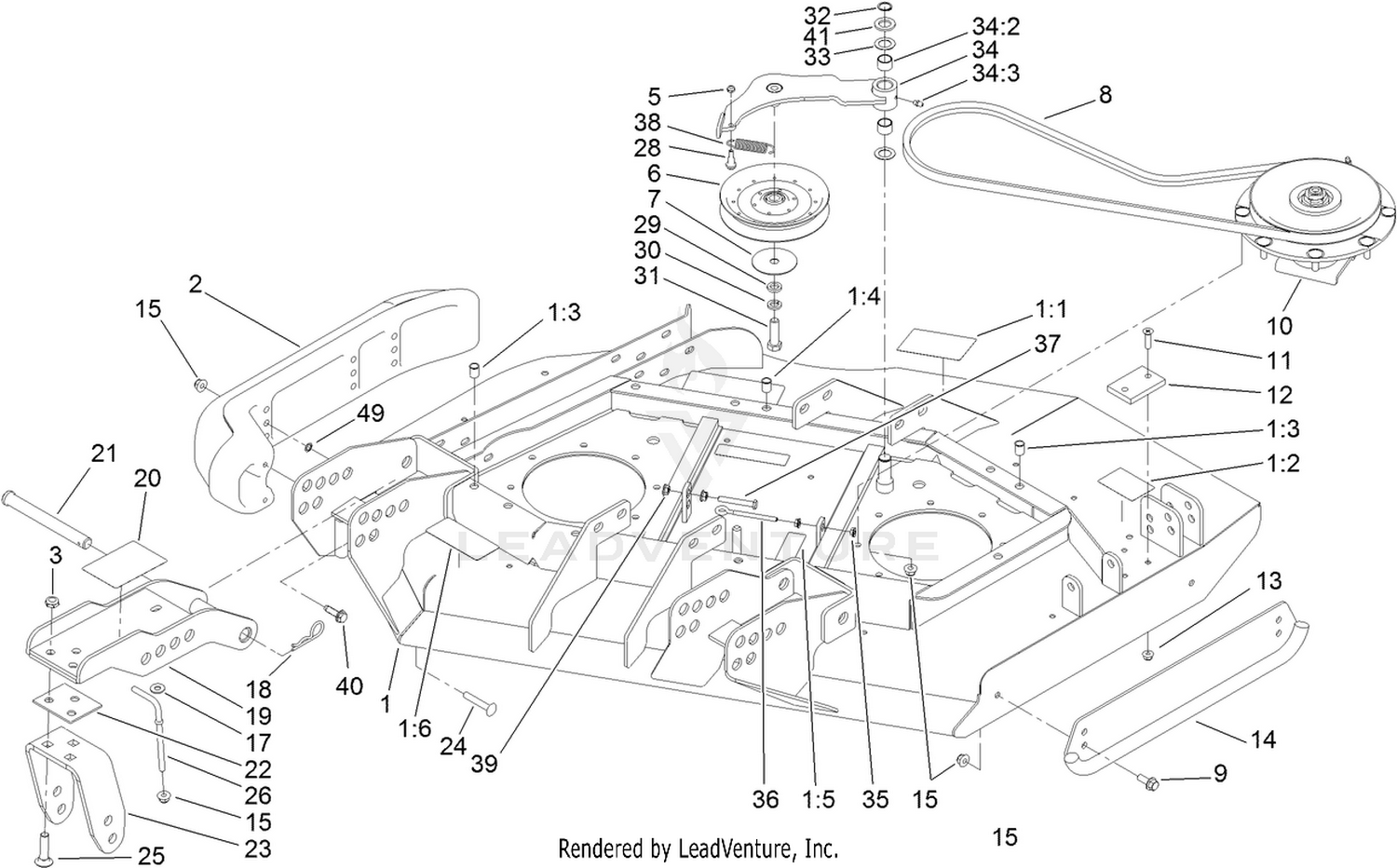 Right Deck, Idler and Skid Assembly