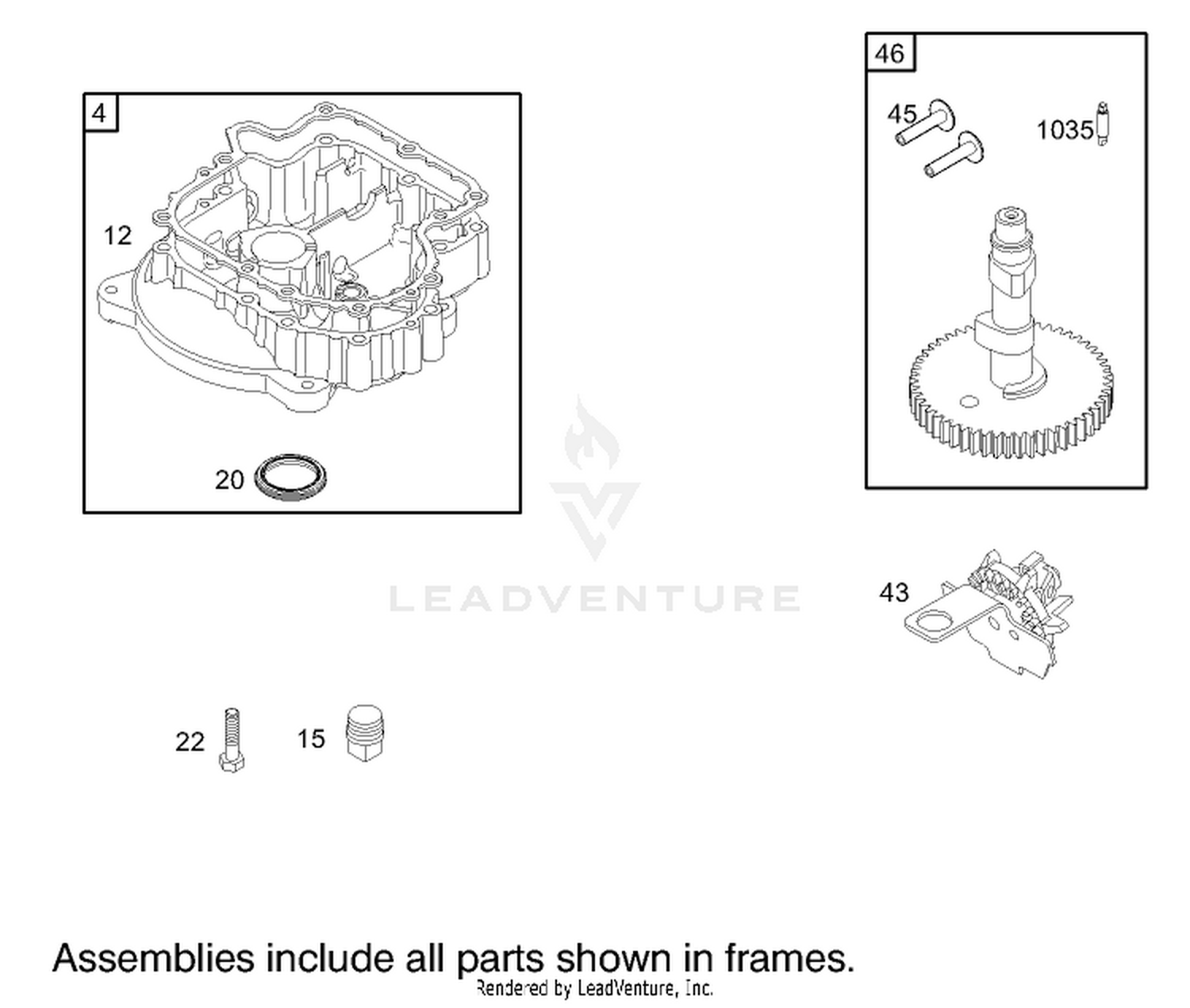 Crankcase Assembly Engine Briggs and Stratton Model 280H07-0160-E1