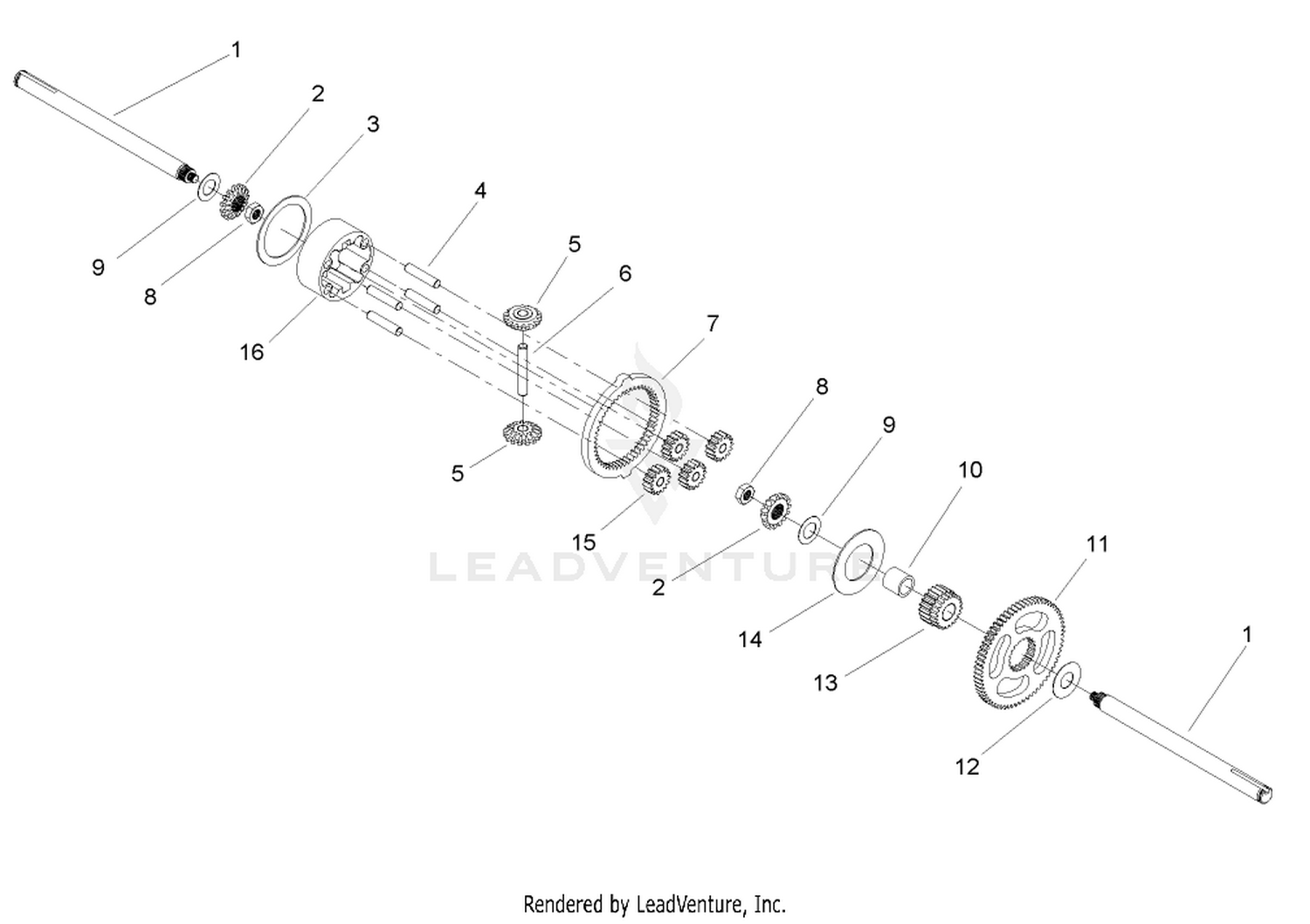 Differential Gear Assembly  Transaxle Assembly No. 104-4310