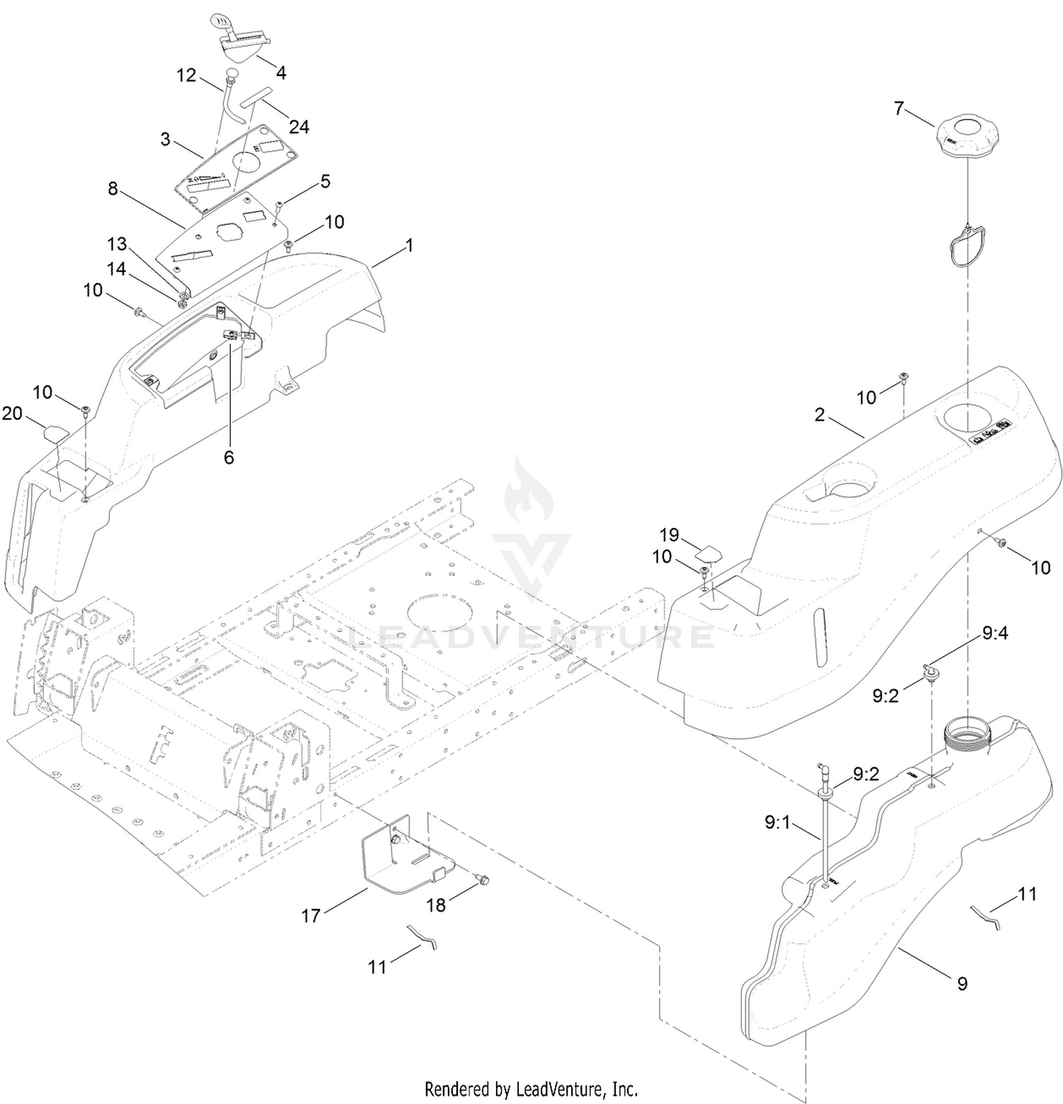 Body Styling and Fuel Tank Assembly